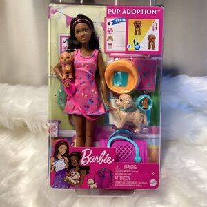 Barbie Pup Adoption Set with Pink Dress